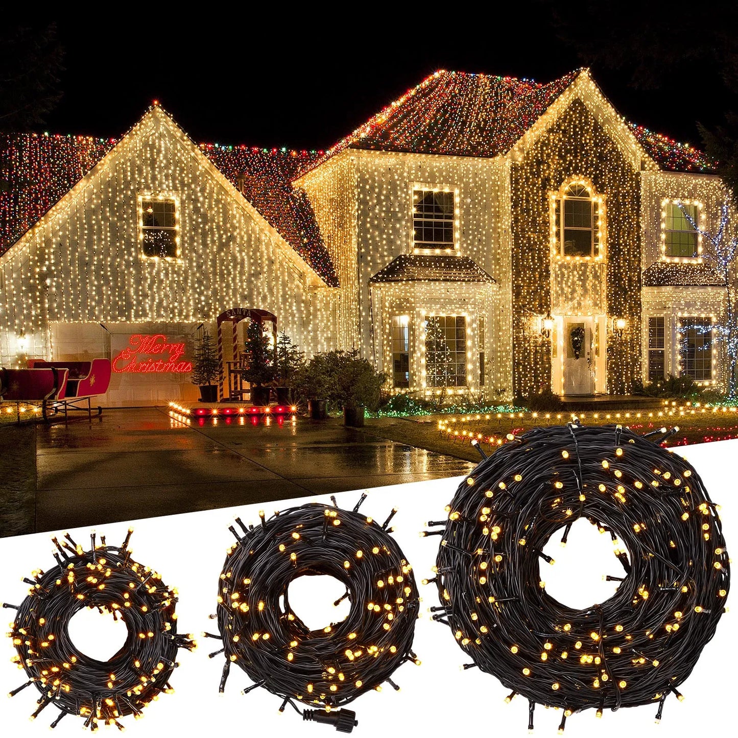 Outdoor Black Wire Fairy String Lights