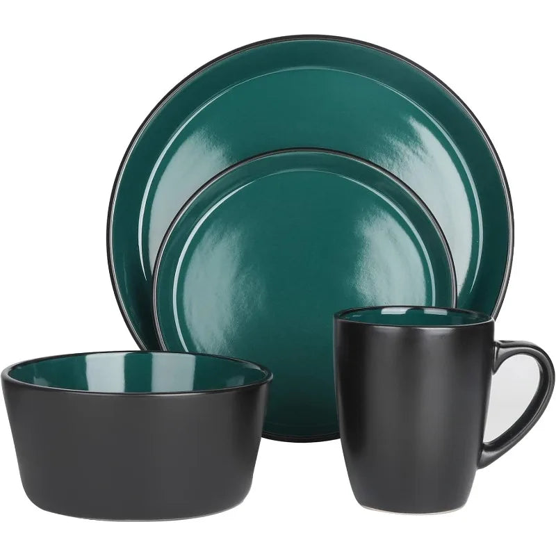 16 Piece Plates And Bowls Dinnerware Set