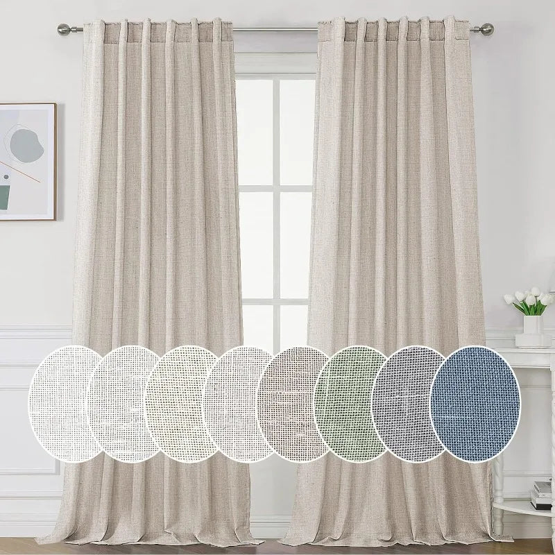 Natural Linen Pocket Lined Curtains