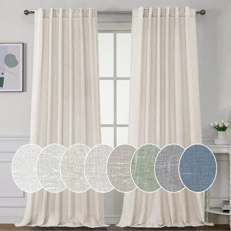 Natural Linen Pocket Lined Curtains