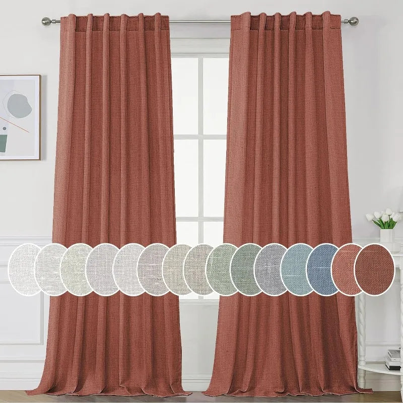 Natural Linen Pocket Lined Curtains