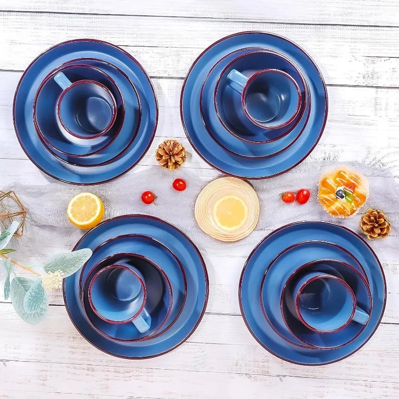 16 Piece Plates And Bowls Dinnerware Set