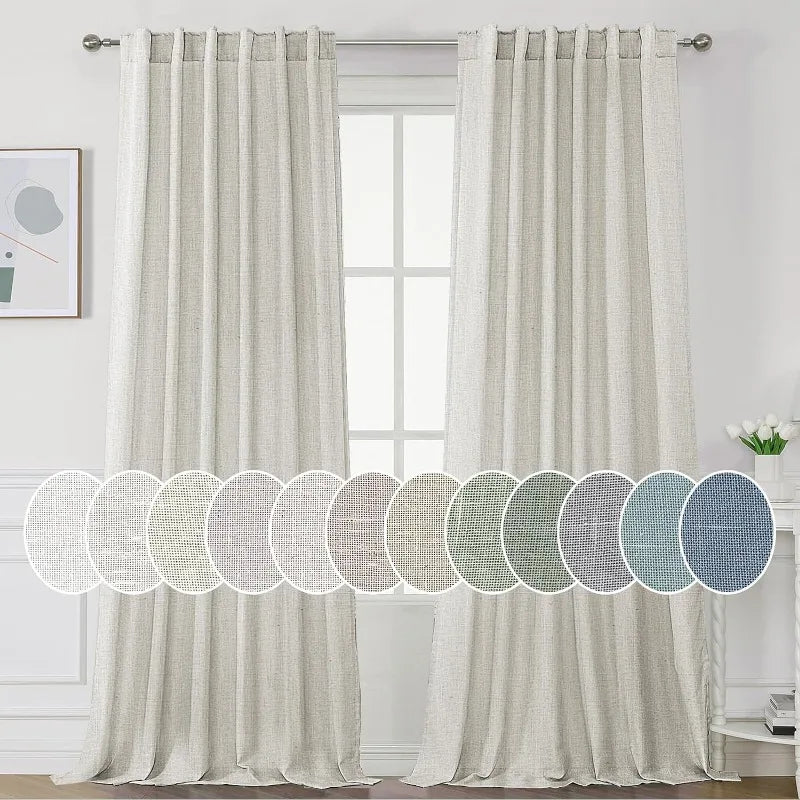 Natural Linen Pocket Lined Curtains