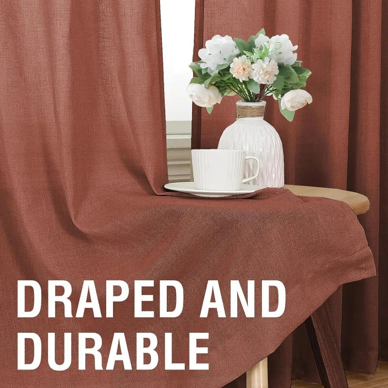 Natural Linen Pocket Lined Curtains