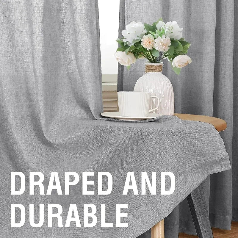 Natural Linen Pocket Lined Curtains