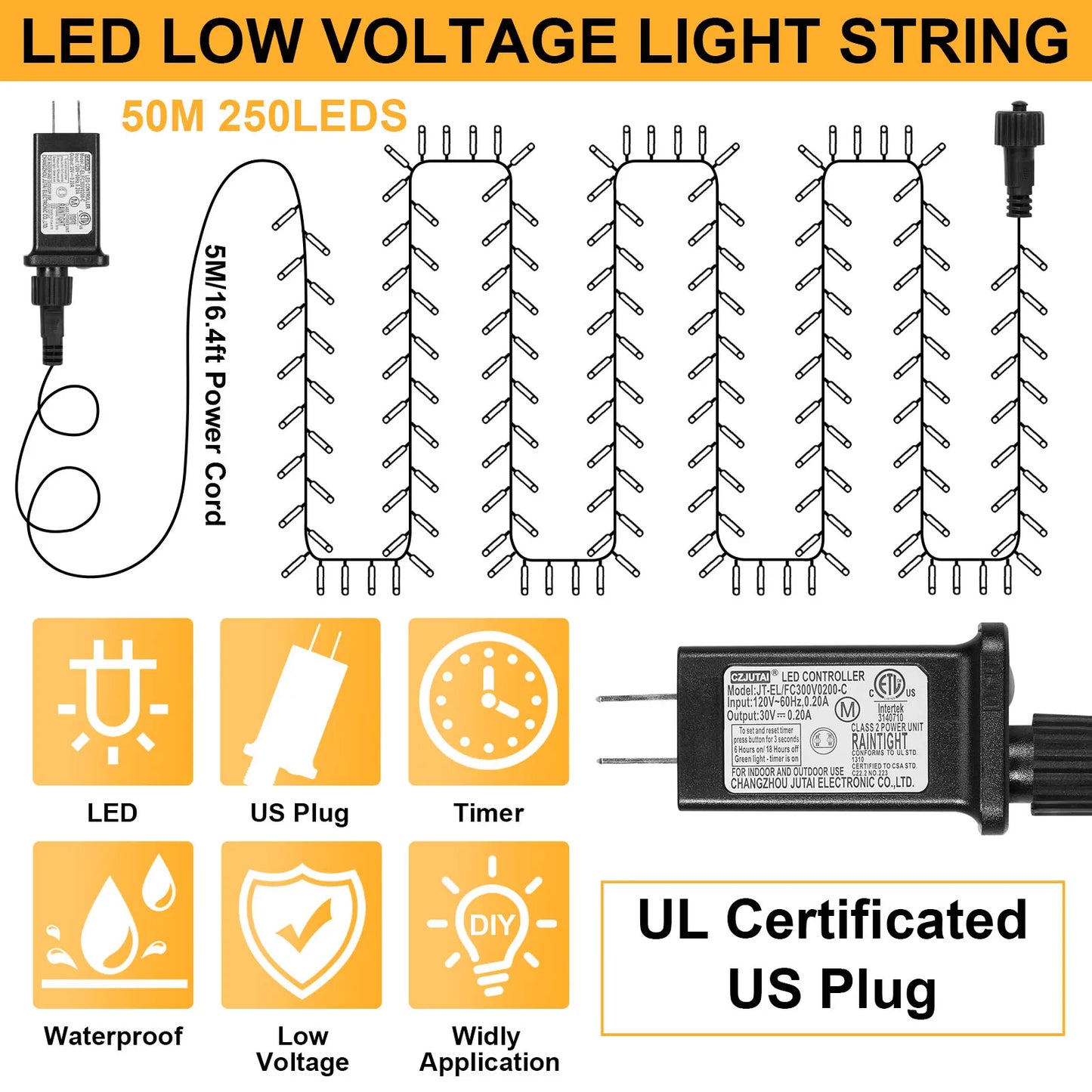 Outdoor Black Wire Fairy String Lights