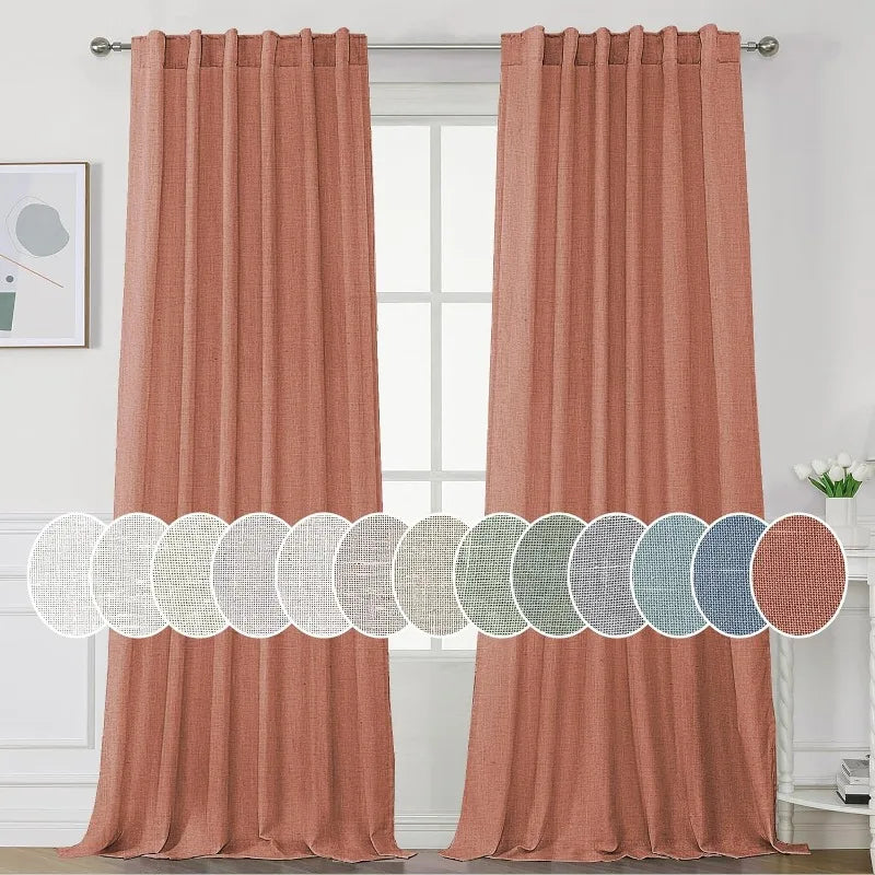 Natural Linen Pocket Lined Curtains