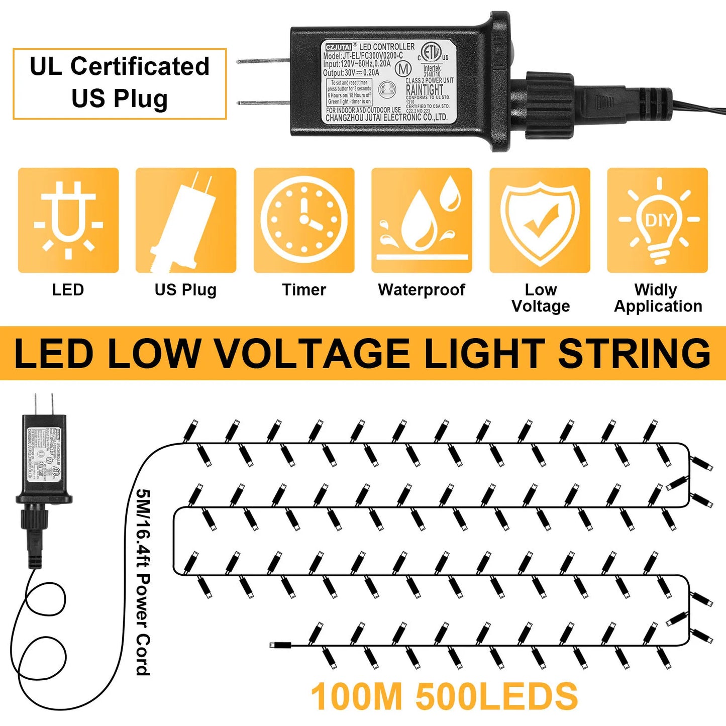 Outdoor Black Wire Fairy String Lights