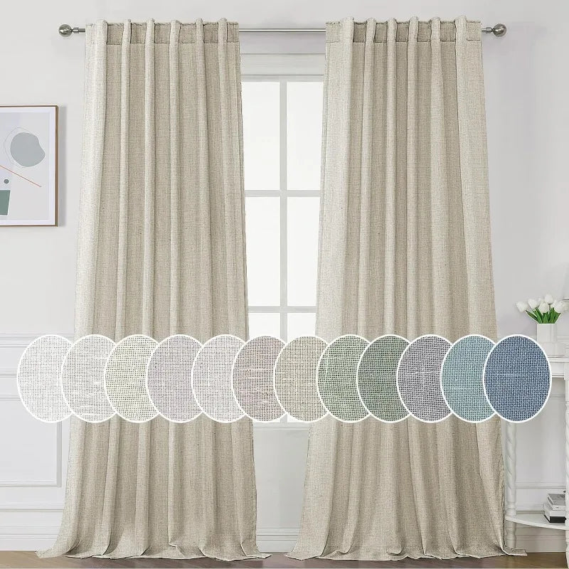 Natural Linen Pocket Lined Curtains