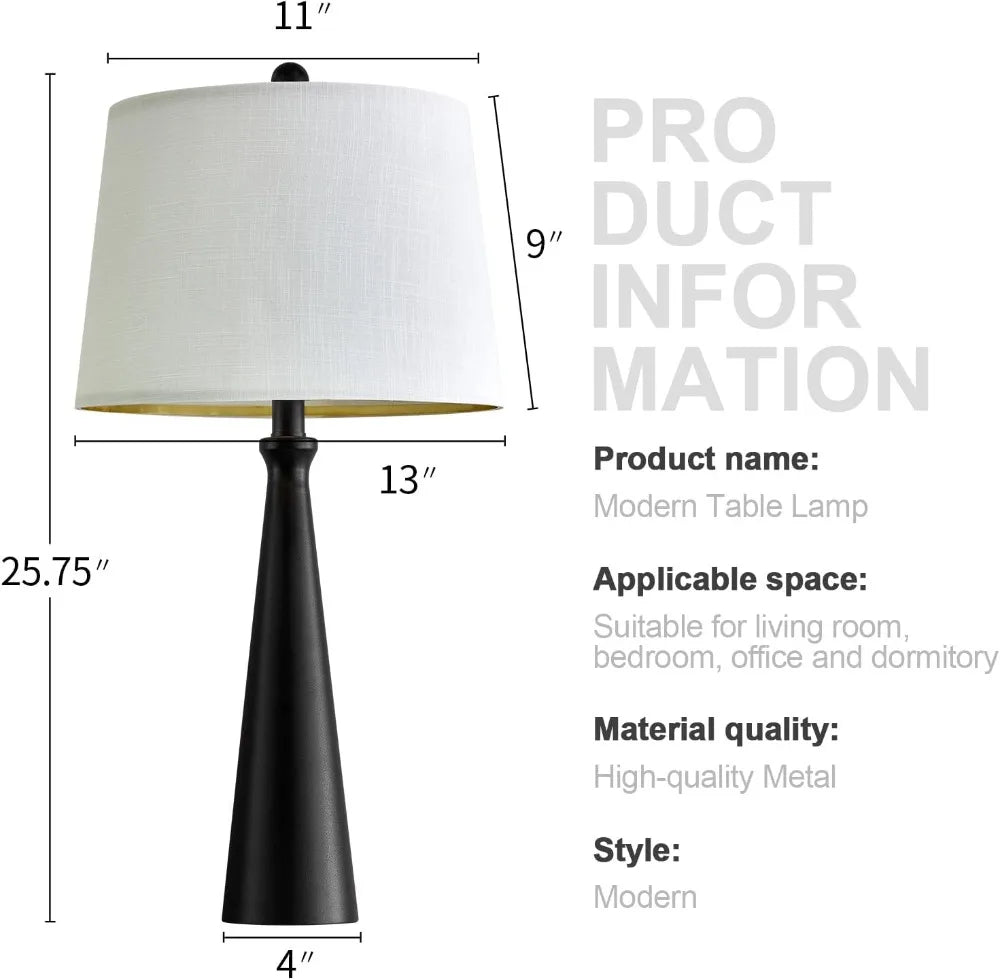 Modern Black Table Lamps Set