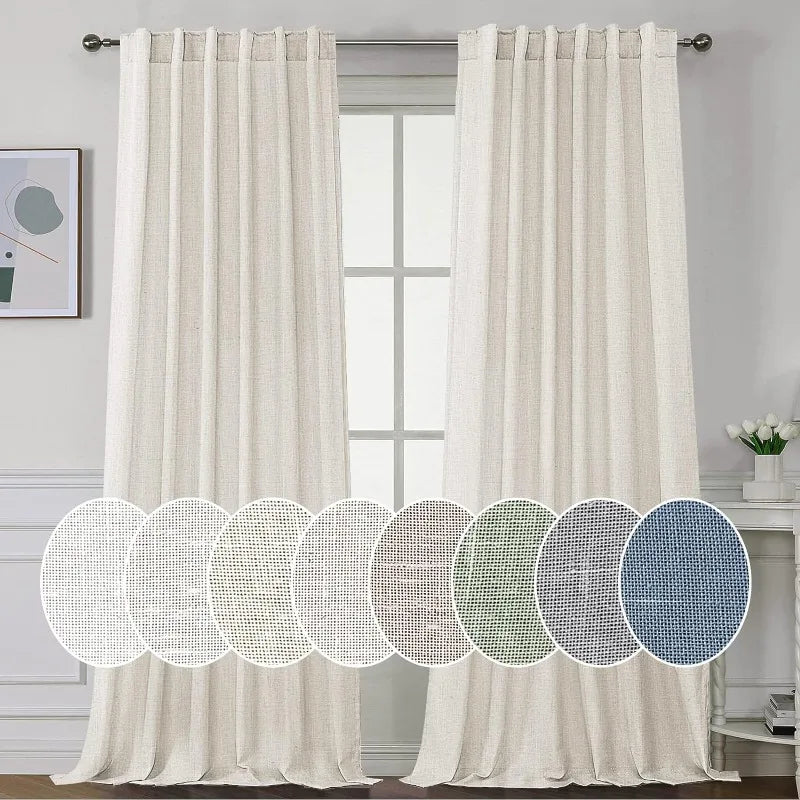 Natural Linen Pocket Lined Curtains