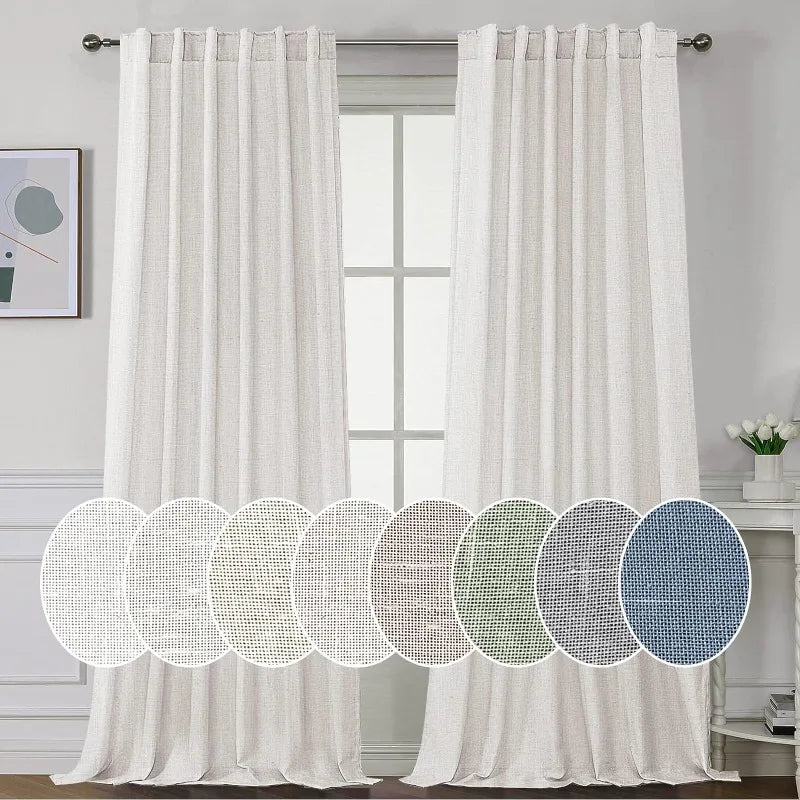 Natural Linen Pocket Lined Curtains