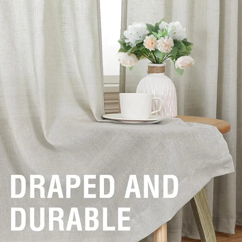 Natural Linen Pocket Lined Curtains