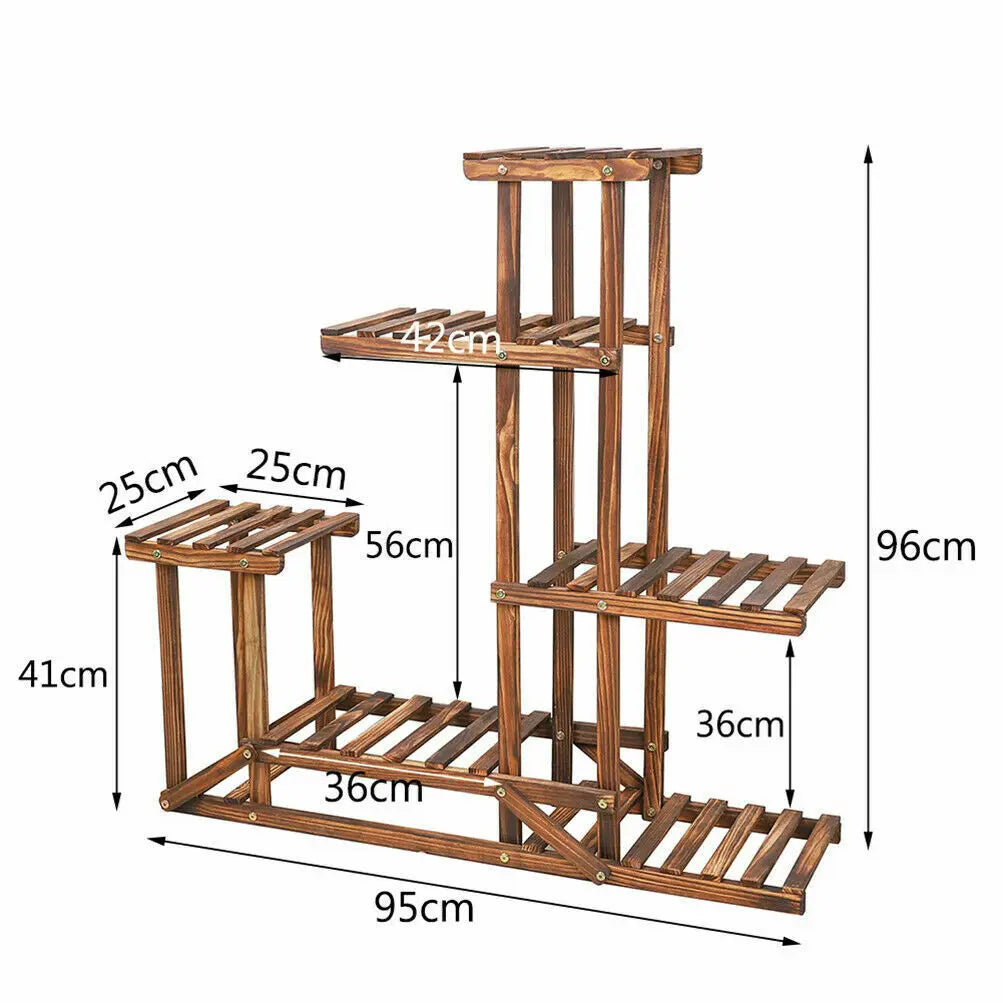 Tiered Wood Plant Flower Stand