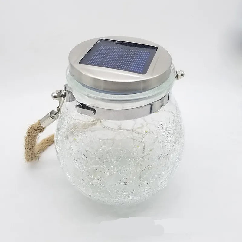 Solar Crack Ball Glass Jar Wishing Lights