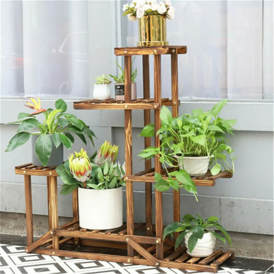 Tiered Wood Plant Flower Stand