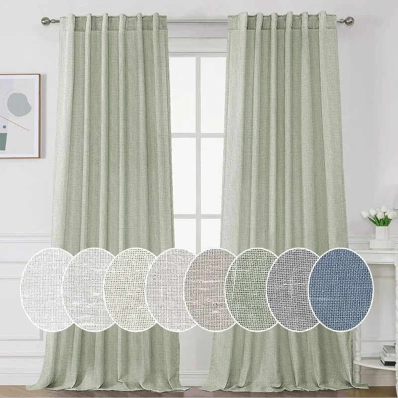 Natural Linen Pocket Lined Curtains