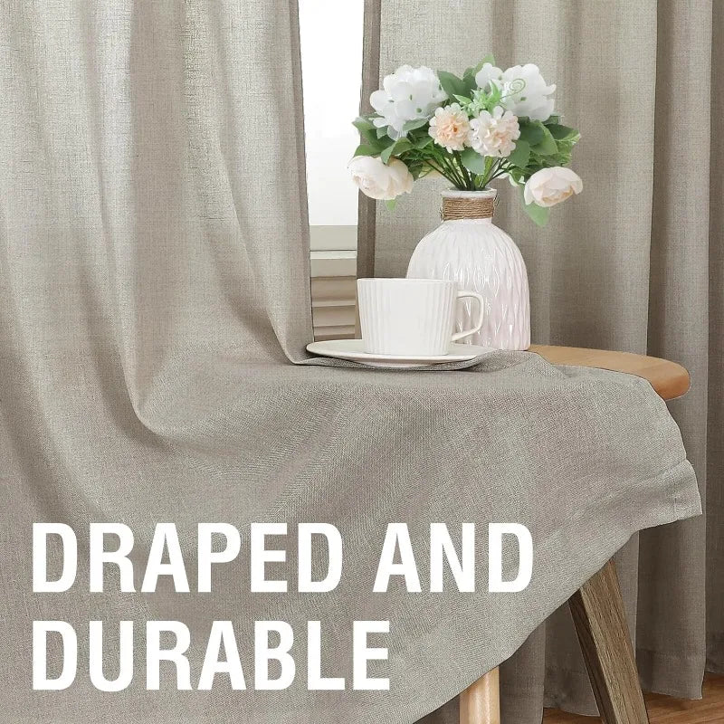 Natural Linen Pocket Lined Curtains