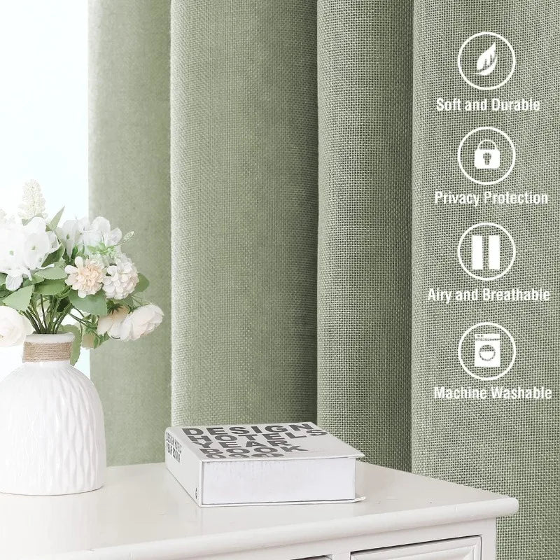 Natural Linen Pocket Lined Curtains