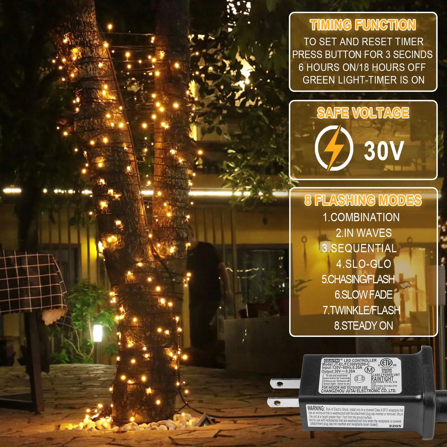 Outdoor Black Wire Fairy String Lights