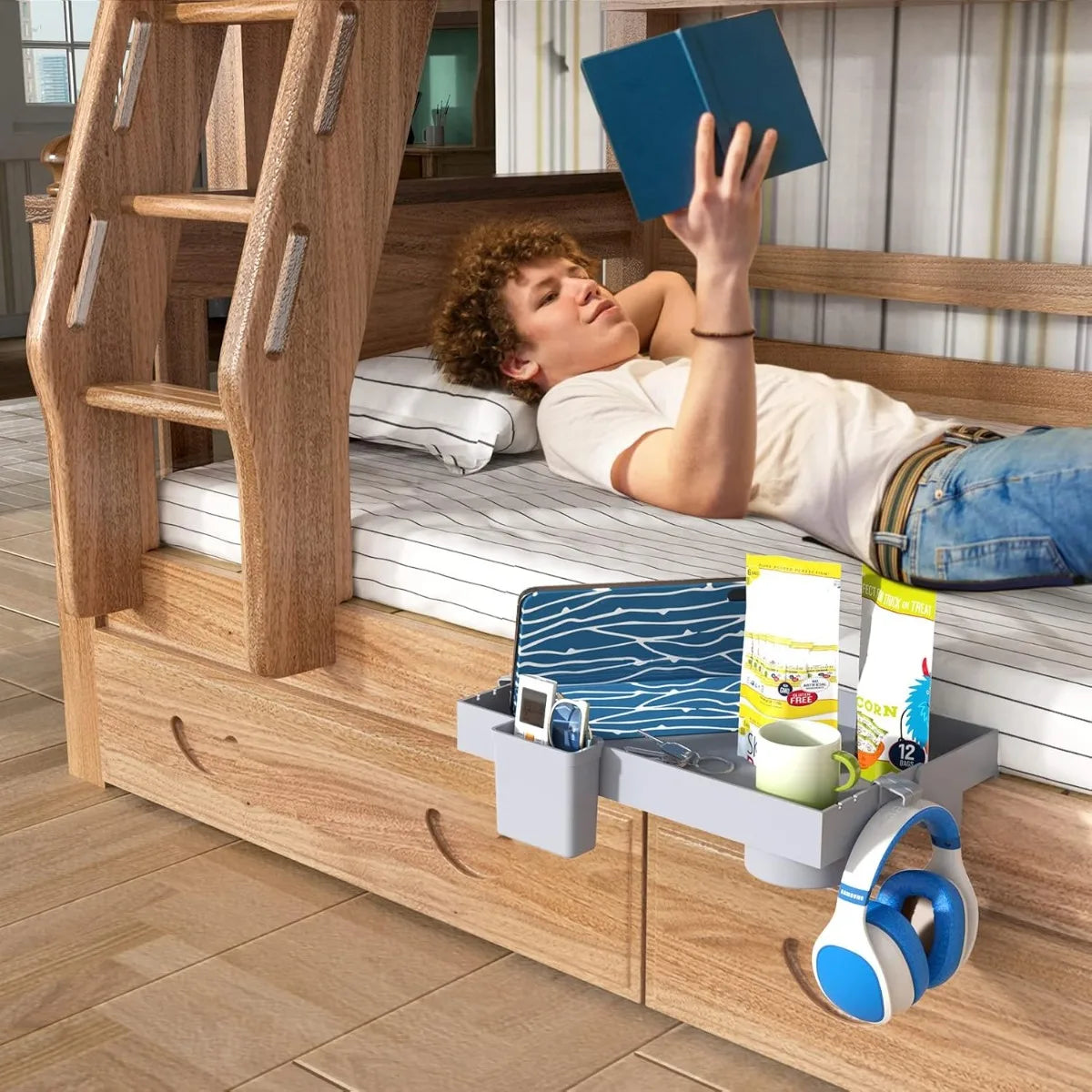 Clip On Table Caddy Shelf For Bed