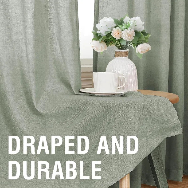 Natural Linen Pocket Lined Curtains