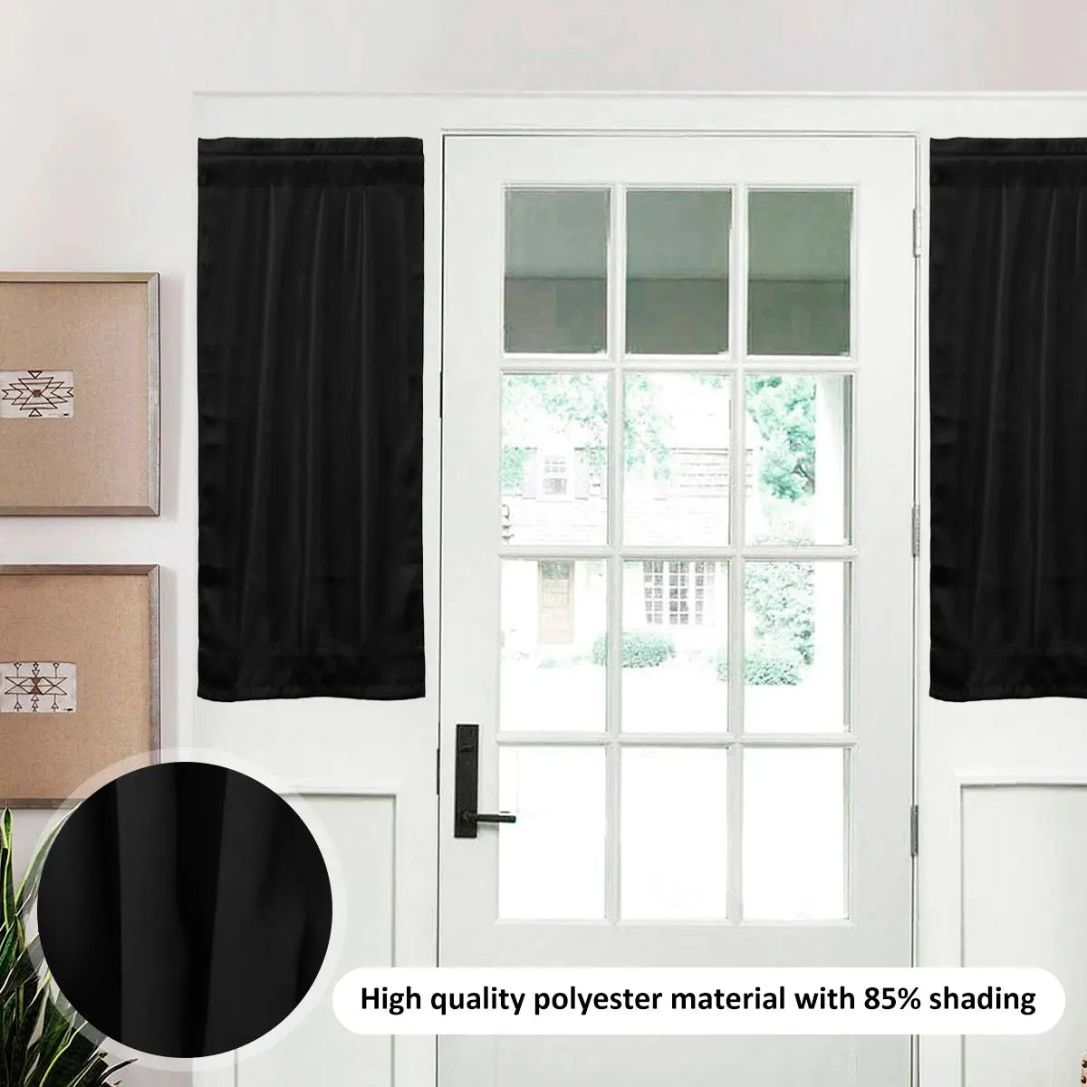 Black Darkening Door Window Drapes