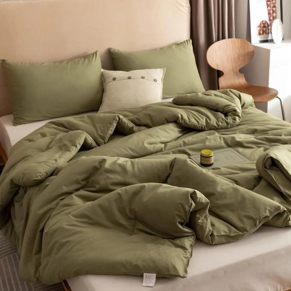 3 Piece Olive Green Bedding  Set