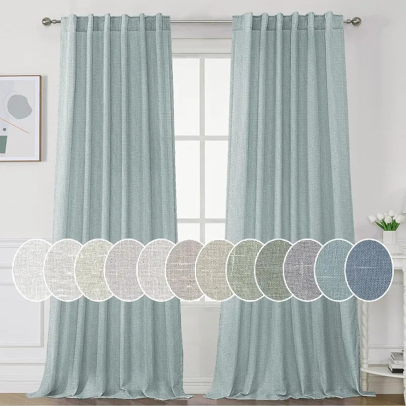 Natural Linen Pocket Lined Curtains