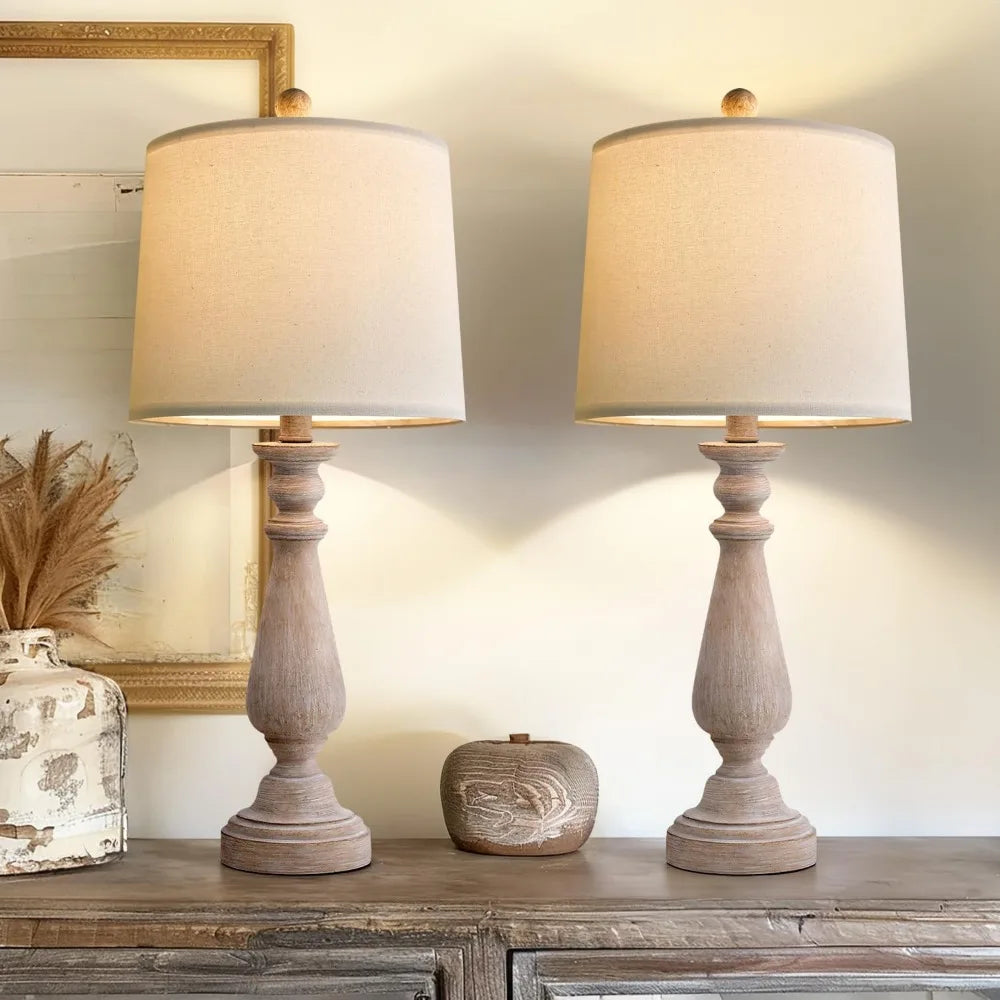 Farmhouse Table Lamp Set