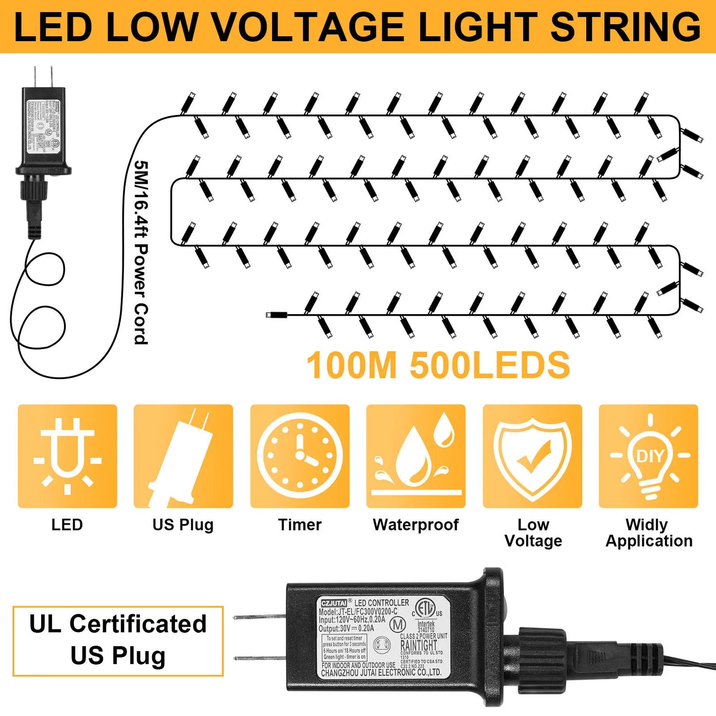 Outdoor Black Wire Fairy String Lights