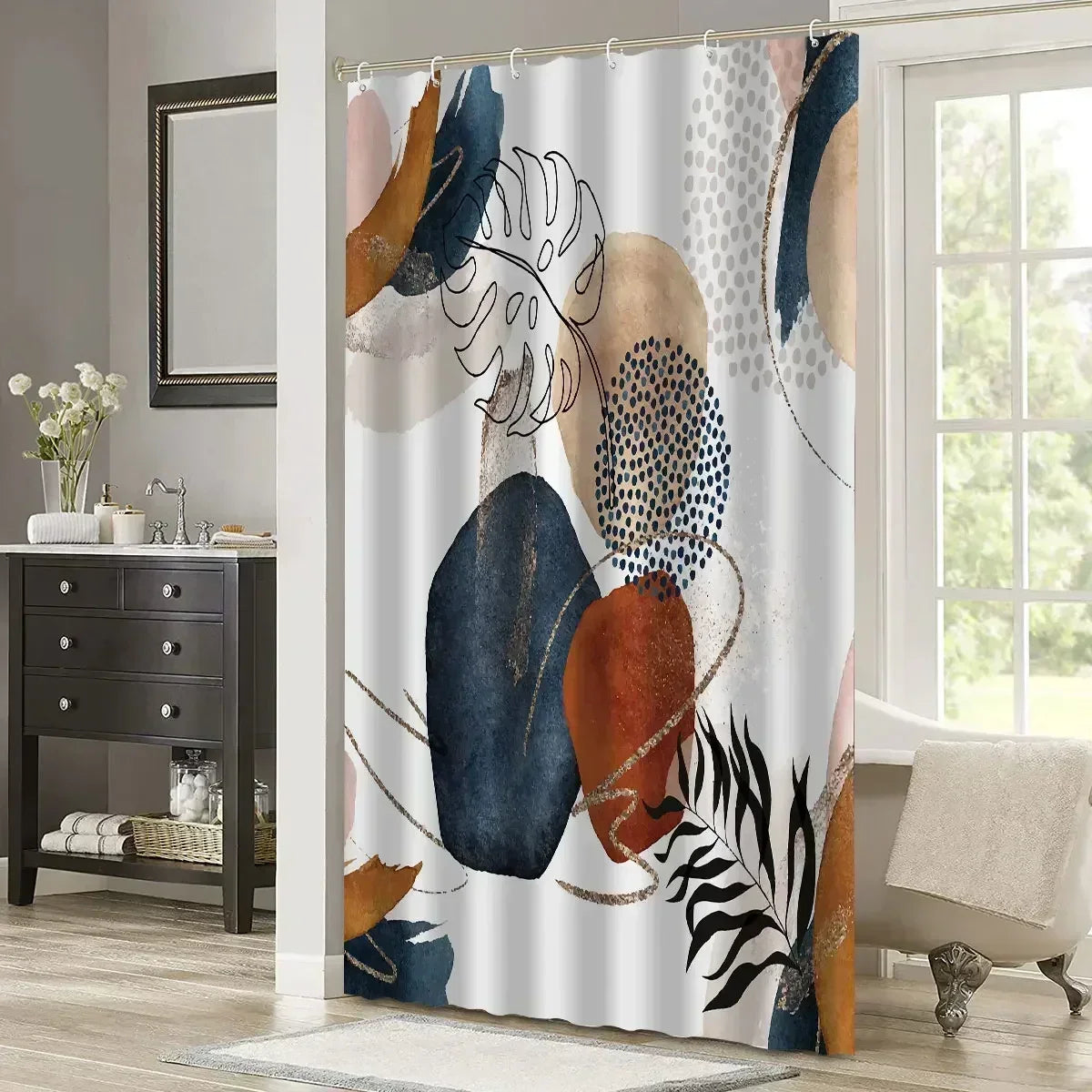 Waterproof Bathroom Curtain Set