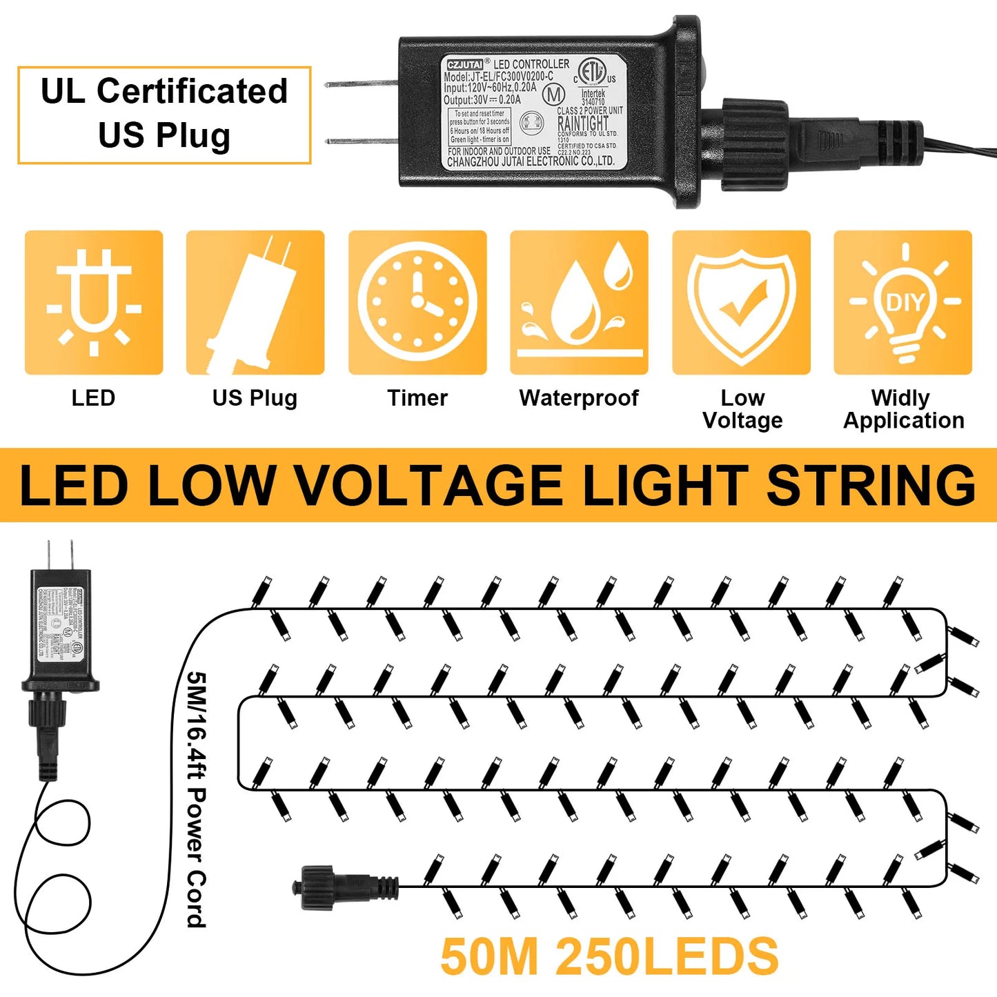 Outdoor Black Wire Fairy String Lights