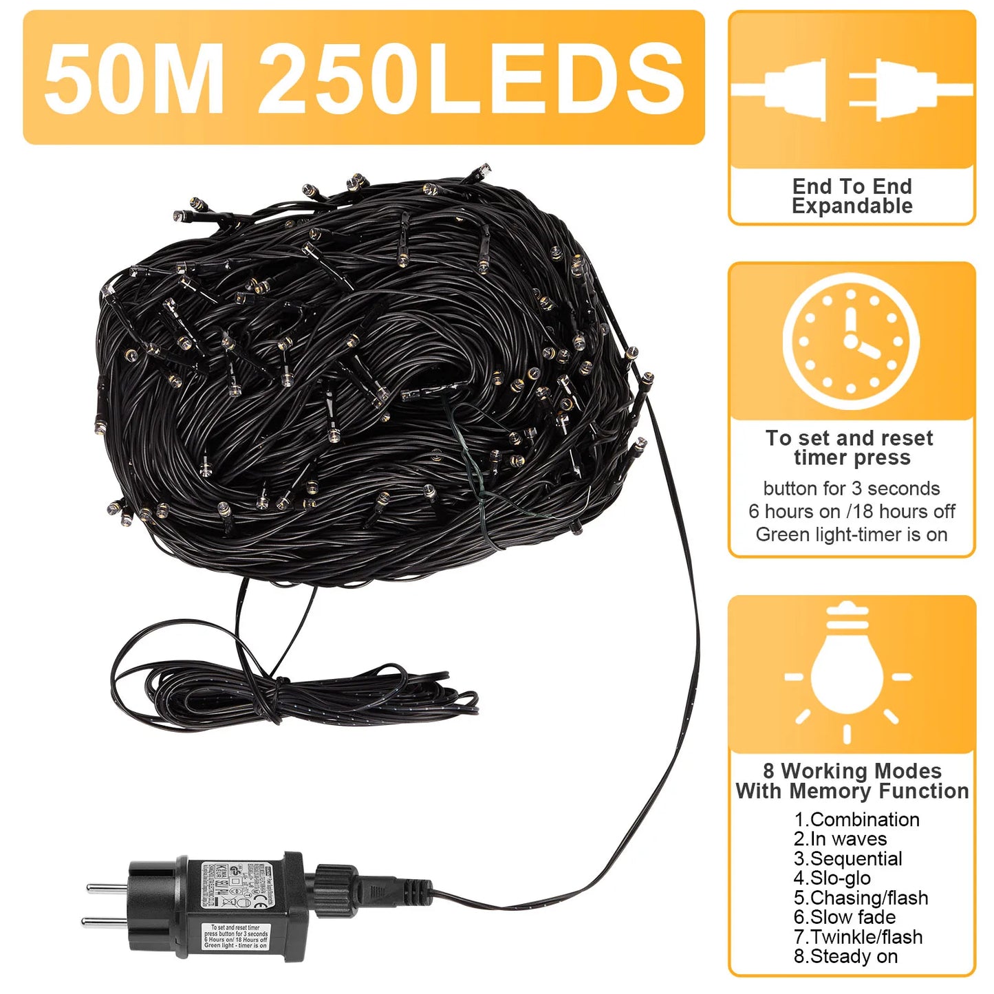 Outdoor Black Wire Fairy String Lights