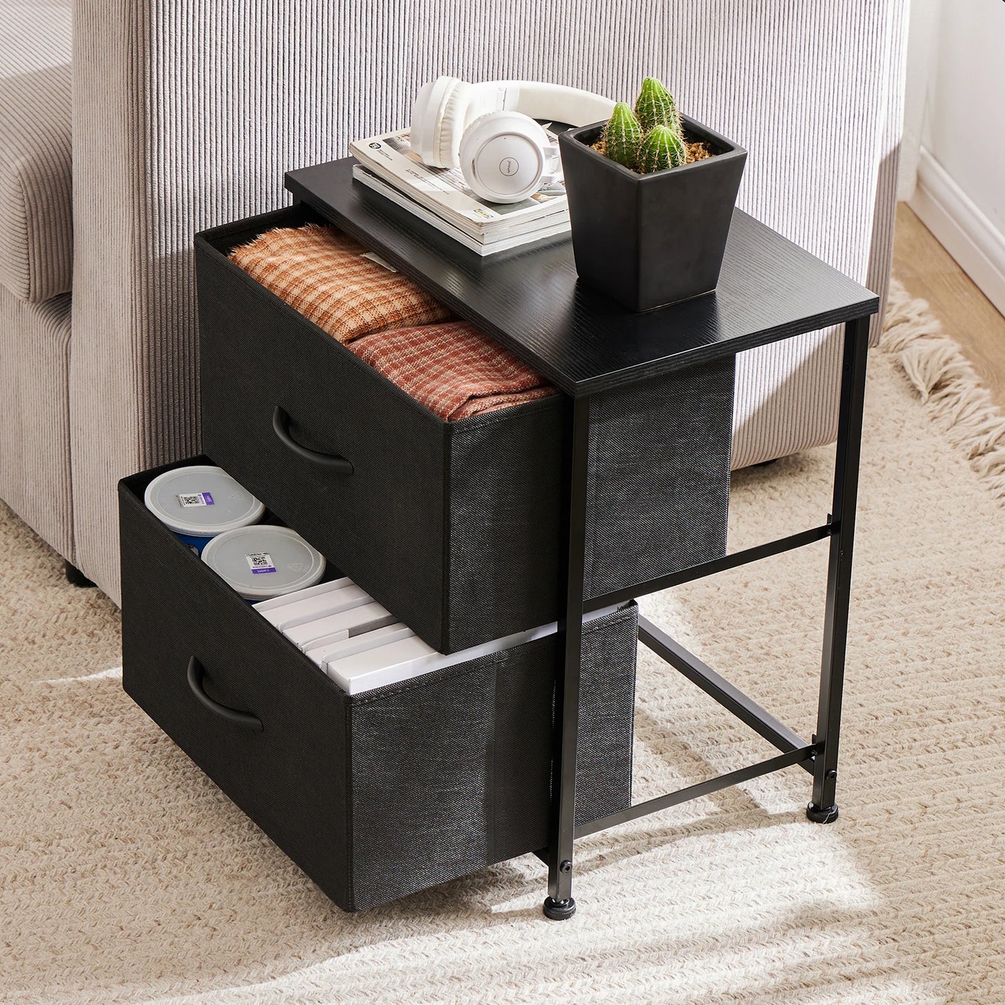 2 Drawer Nightstand For Bedroom