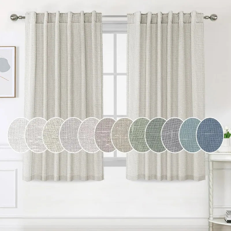 Natural Linen Pocket Lined Curtains