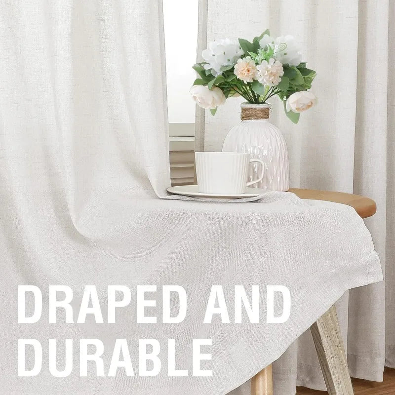 Natural Linen Pocket Lined Curtains