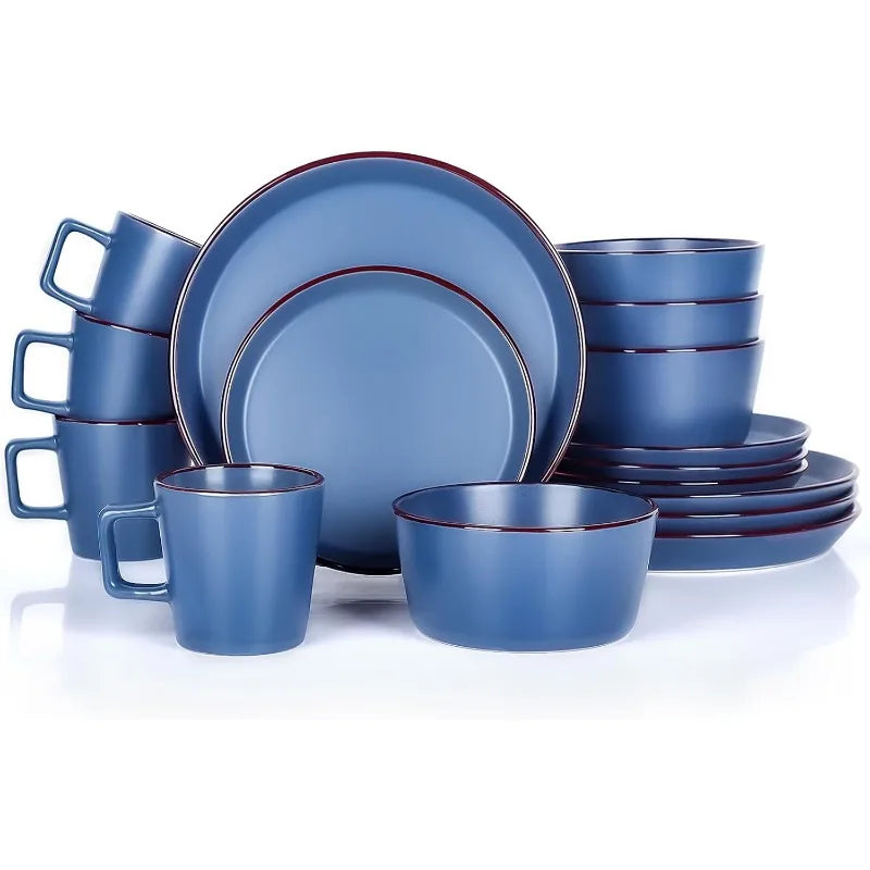 16 Piece Plates And Bowls Dinnerware Set