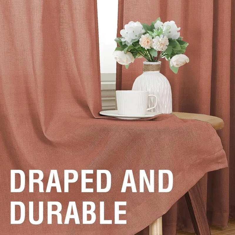 Natural Linen Pocket Lined Curtains