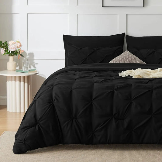 7-Piece All Season Black Comforter Set