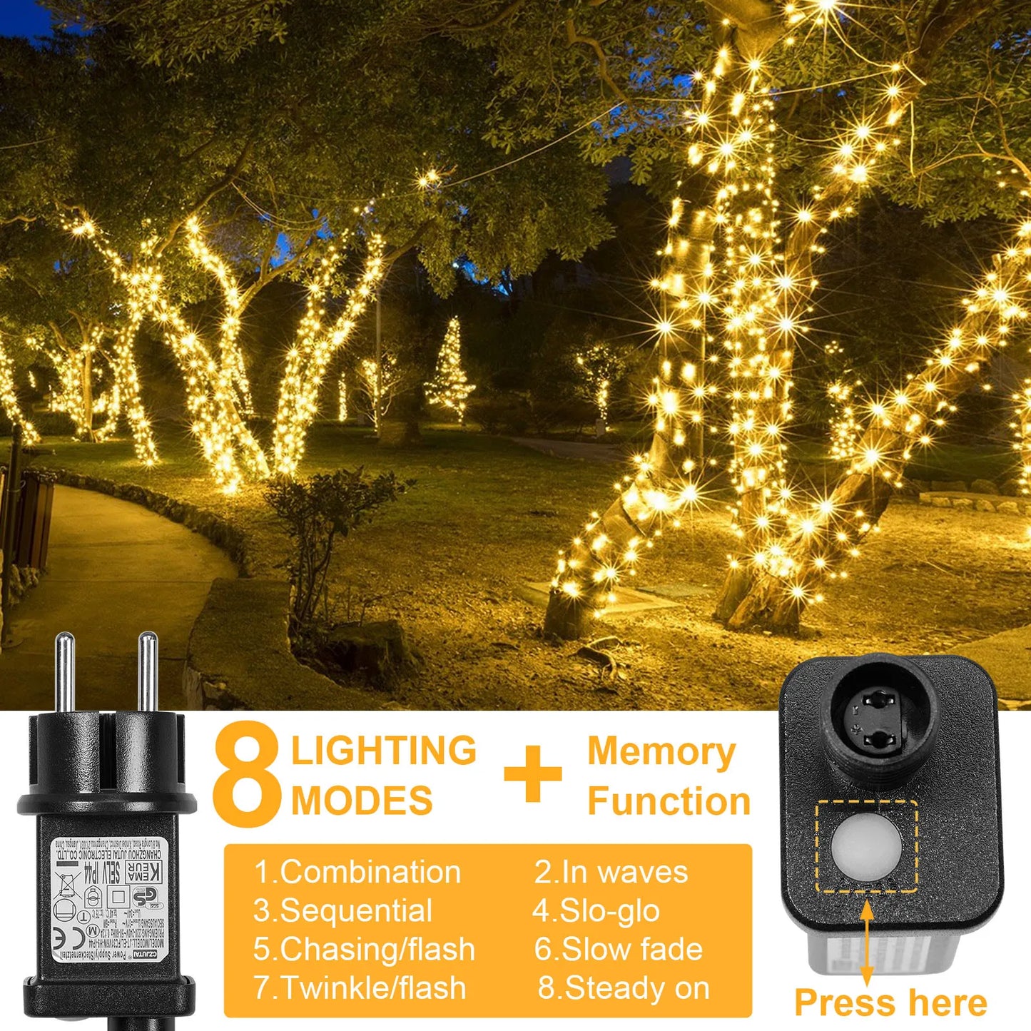 Outdoor Black Wire Fairy String Lights