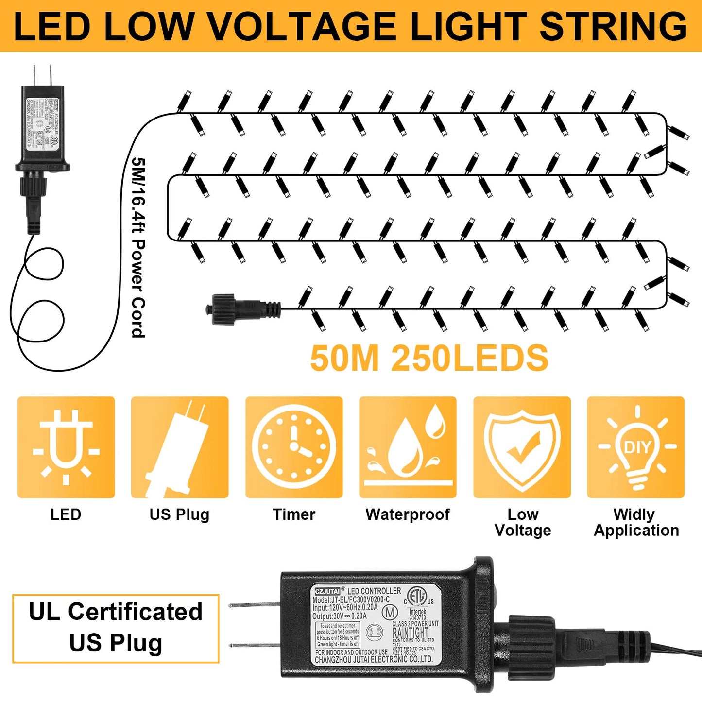 Outdoor Black Wire Fairy String Lights