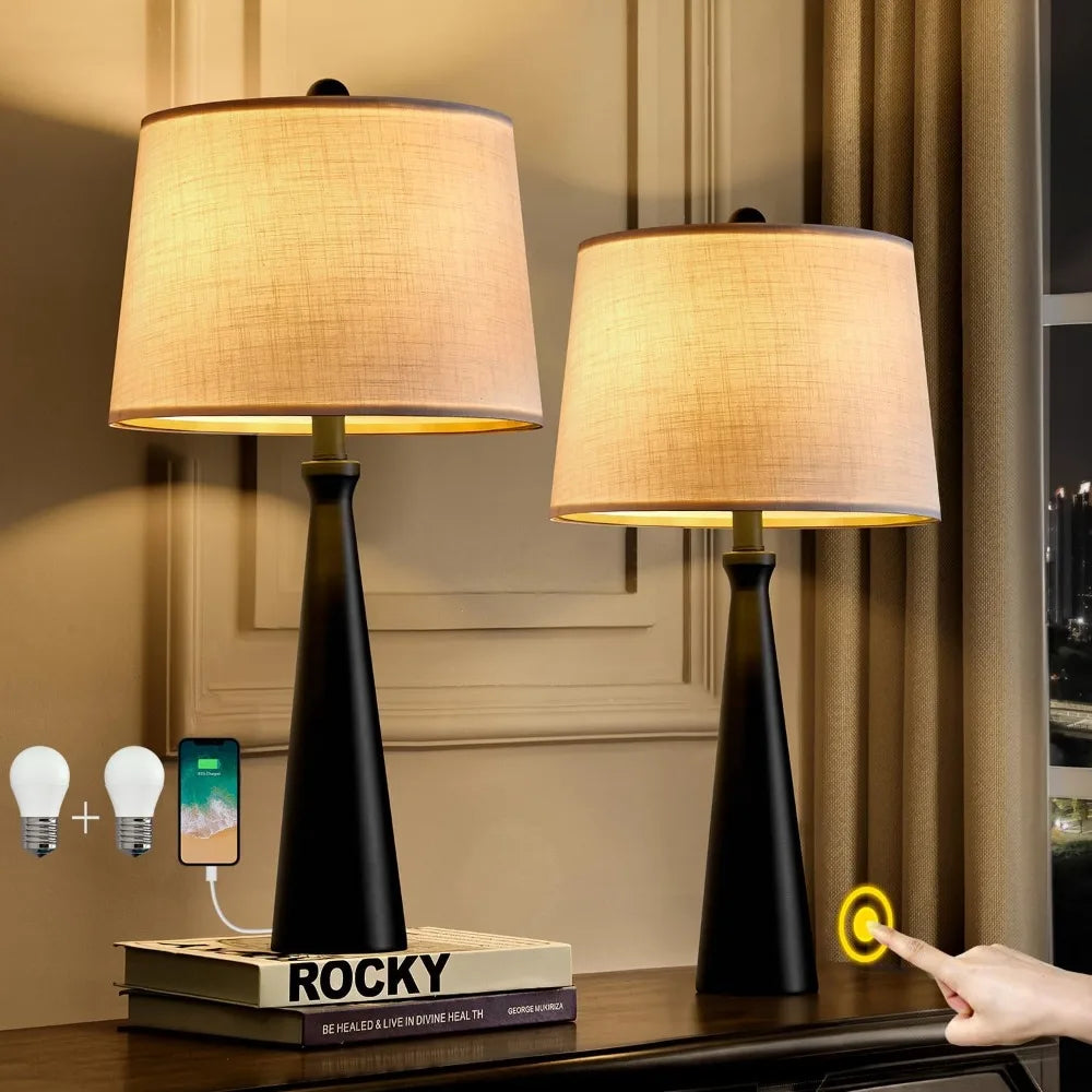 Modern Black Table Lamps Set