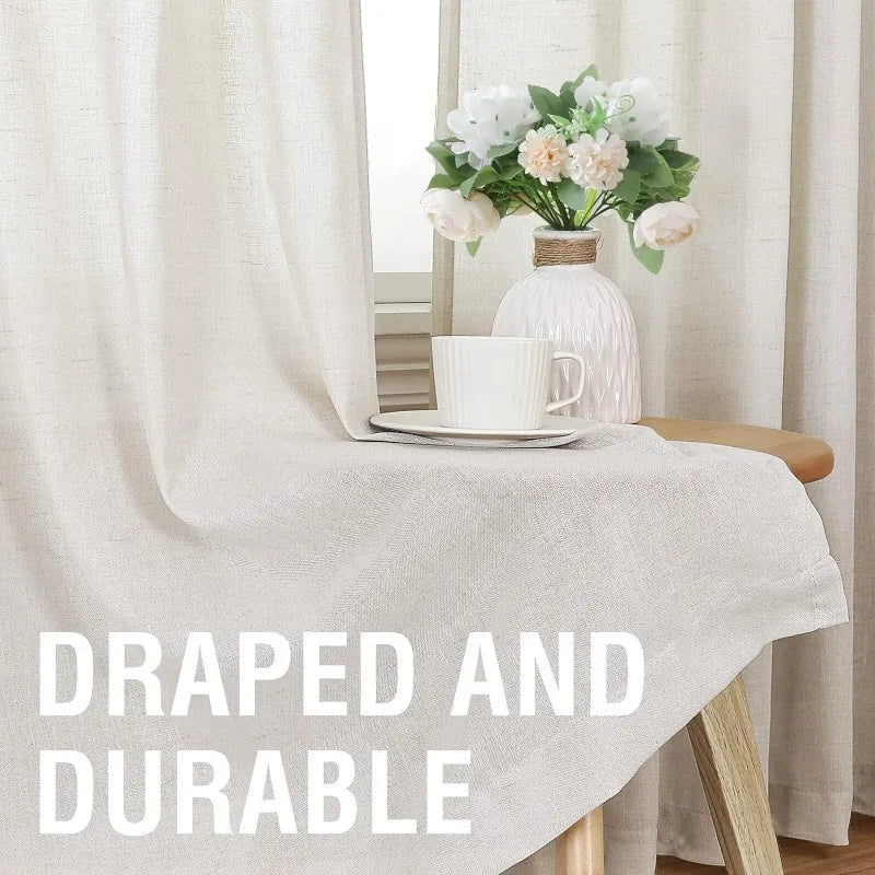 Natural Linen Pocket Lined Curtains