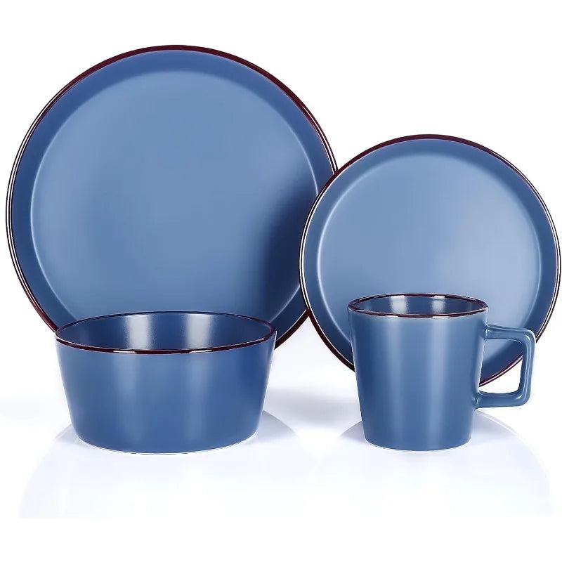 16 Piece Plates And Bowls Dinnerware Set