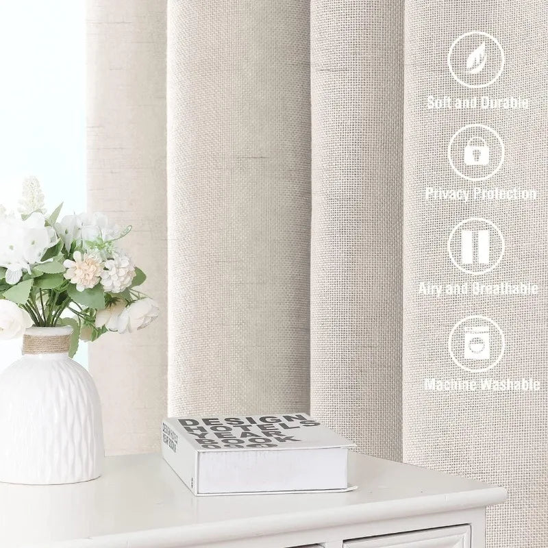 Natural Linen Pocket Lined Curtains