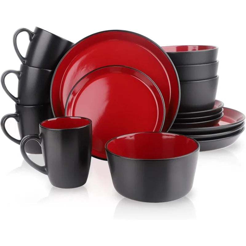 16 Piece Plates And Bowls Dinnerware Set