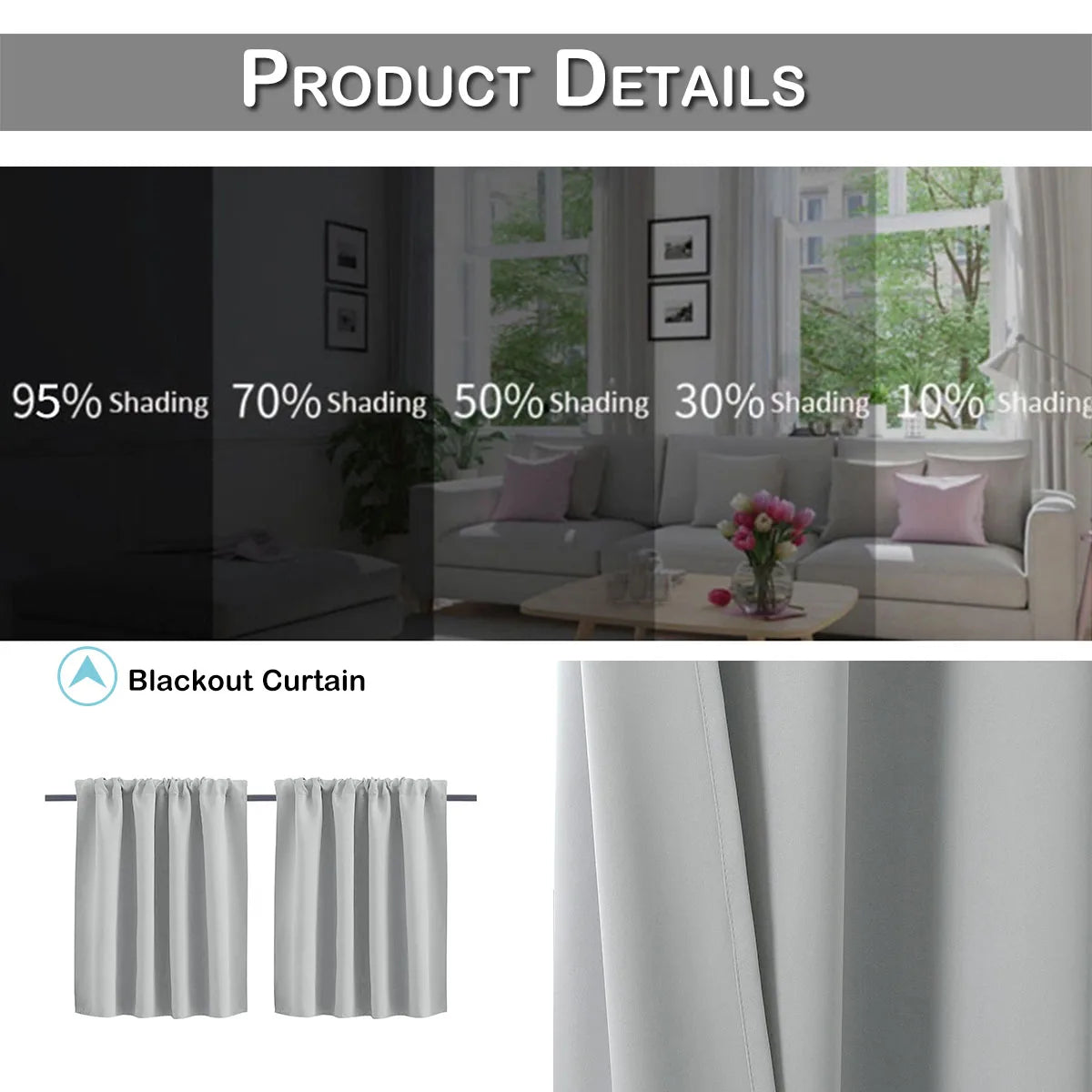 Solid Small Panel Curtains