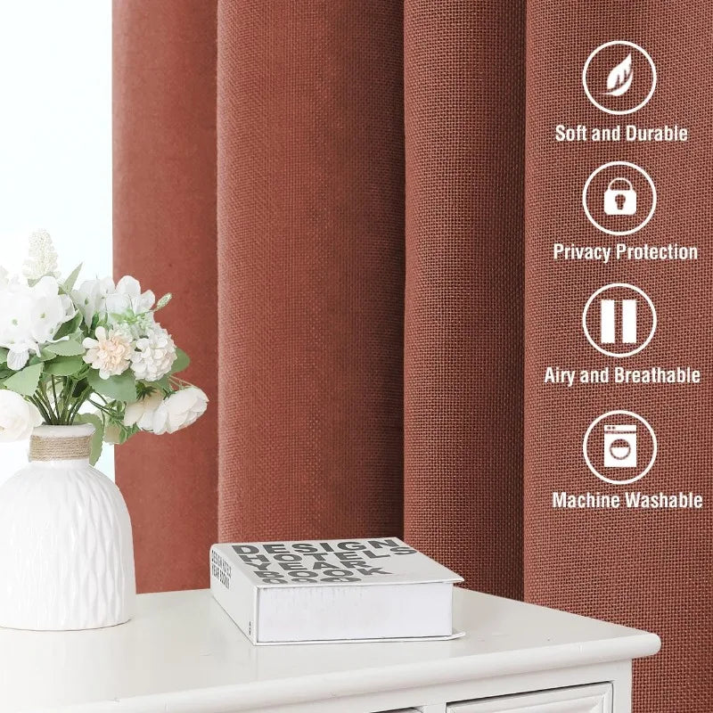 Natural Linen Pocket Lined Curtains