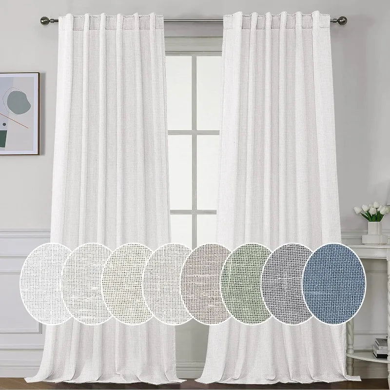 Natural Linen Pocket Lined Curtains